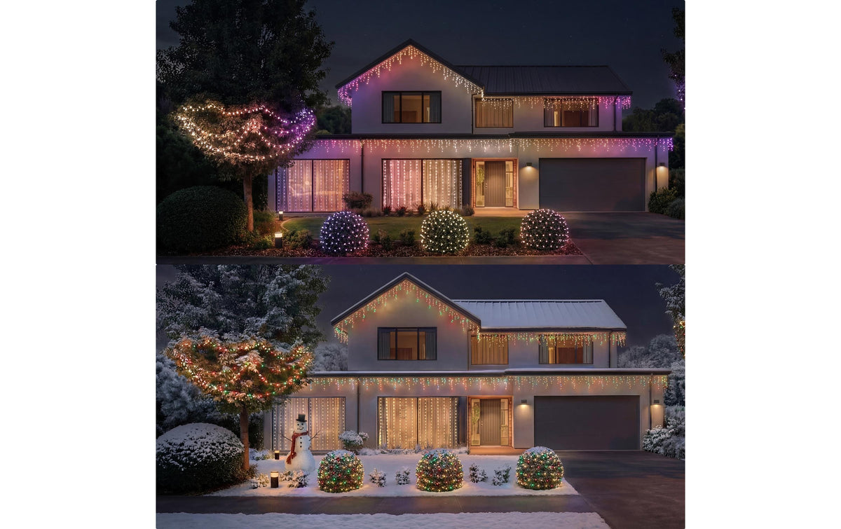 Philips by Signify Philips Hue Festavia Icicles Lichterkette – 13,35 m, 250 LEDs, dimmbar, IP54 – Transparent