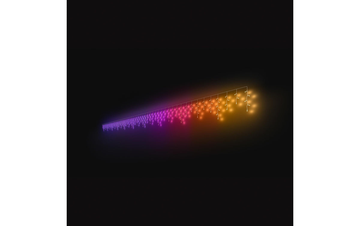 Philips by Signify Philips Hue Festavia Icicles Lichterkette – 13,35 m, 250 LEDs, dimmbar, IP54 – Transparent