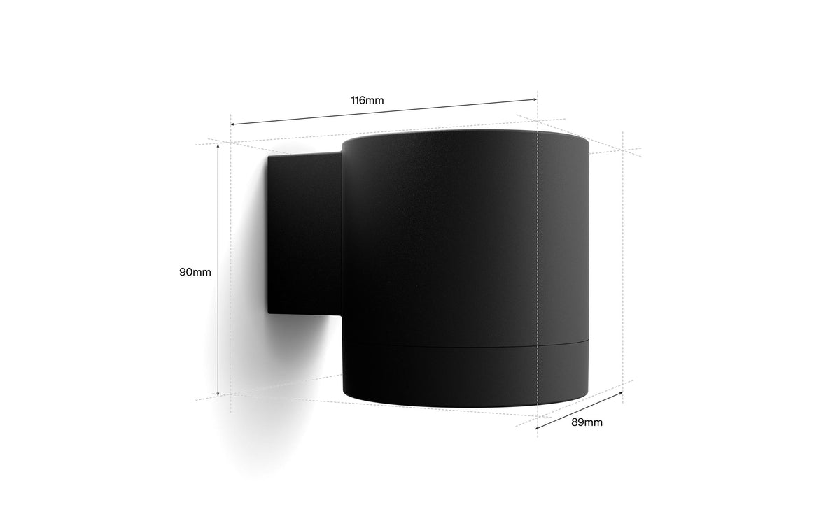 Philips by Signify Philips Hue Aussenwandleuchte – Farbwechsel, variable Farbtemperatur – Schwarz – Aluminium