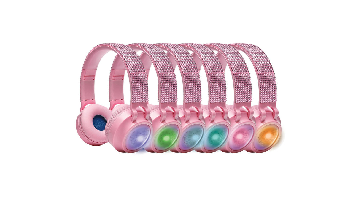 Lexibook 3D Rosa Strass Design Over-/On-Ear Kopfhörer – BT, microSD-Slot