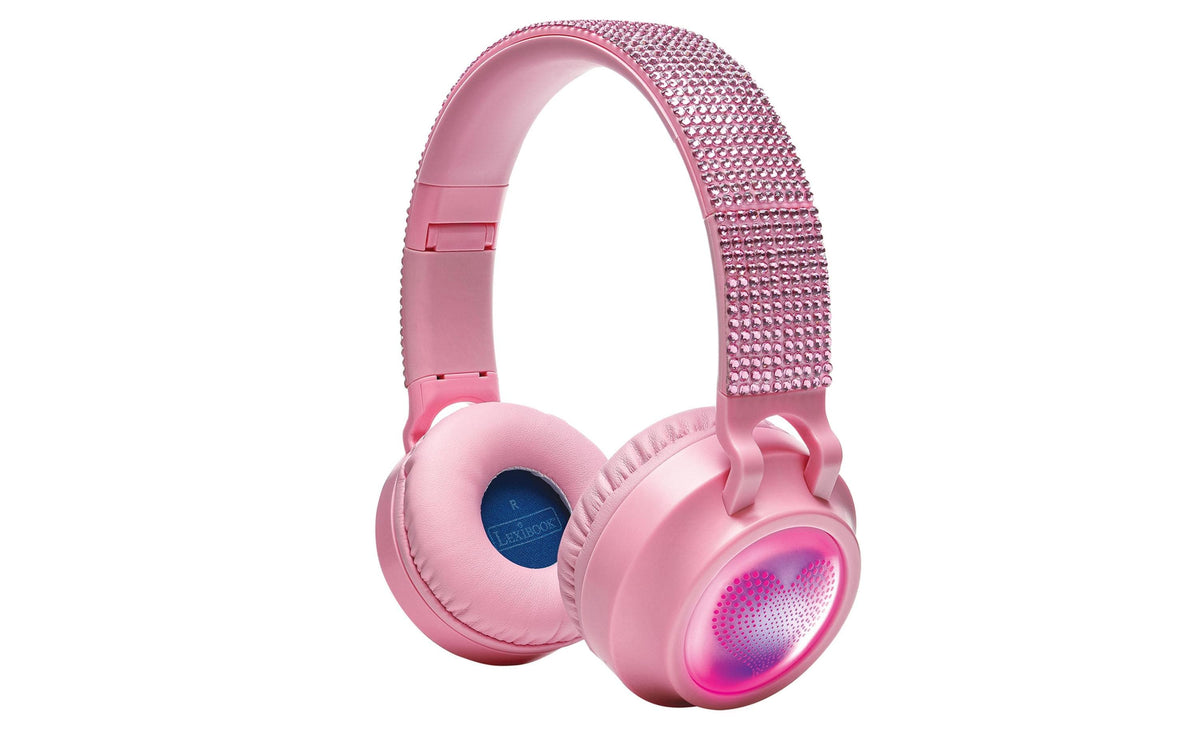 Lexibook 3D Rosa Strass Design Over-/On-Ear Kopfhörer – BT, microSD-Slot
