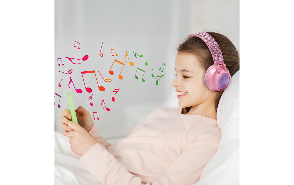 Lexibook 3D Rosa Strass Design Over-/On-Ear Kopfhörer – BT, microSD-Slot
