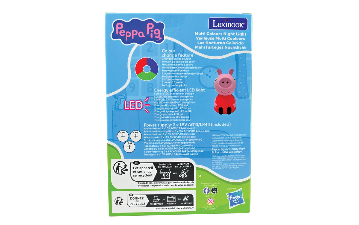 Lexibook Peppa Pig Nachtlicht – Neutralweiss, Batteriebetrieb, tragbar
