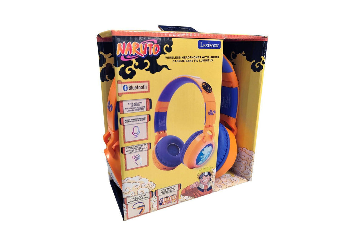 Lexibook 3D Naruto Kinderkopfhörer – Kabel + BT, 3,5 mm Klinke, Orange