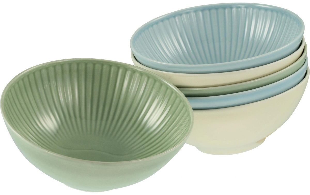 CreaTable Schüssel Valencia Pastell – 6er Set, Ø 17 cm, Porzellan, spülmaschinenfest