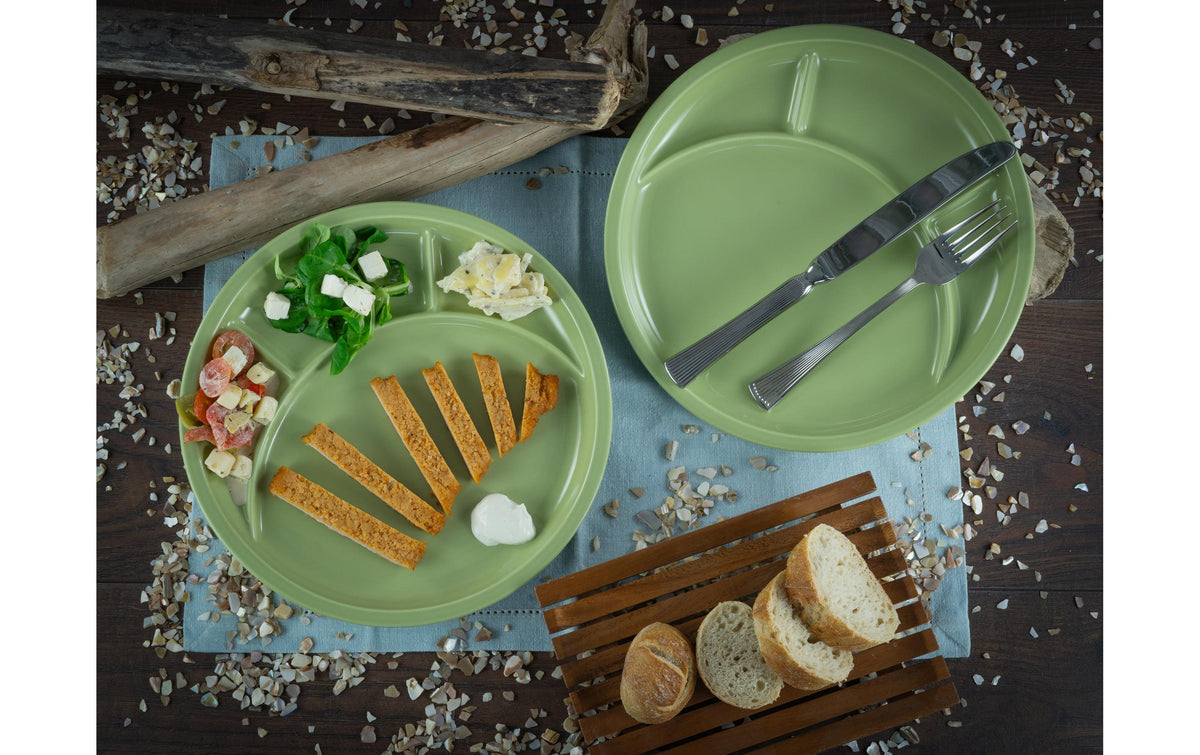 Creatable Fondueteller – 4er Set, Ø 27,0 cm, Porzellan, Grün, spülmaschinenfest