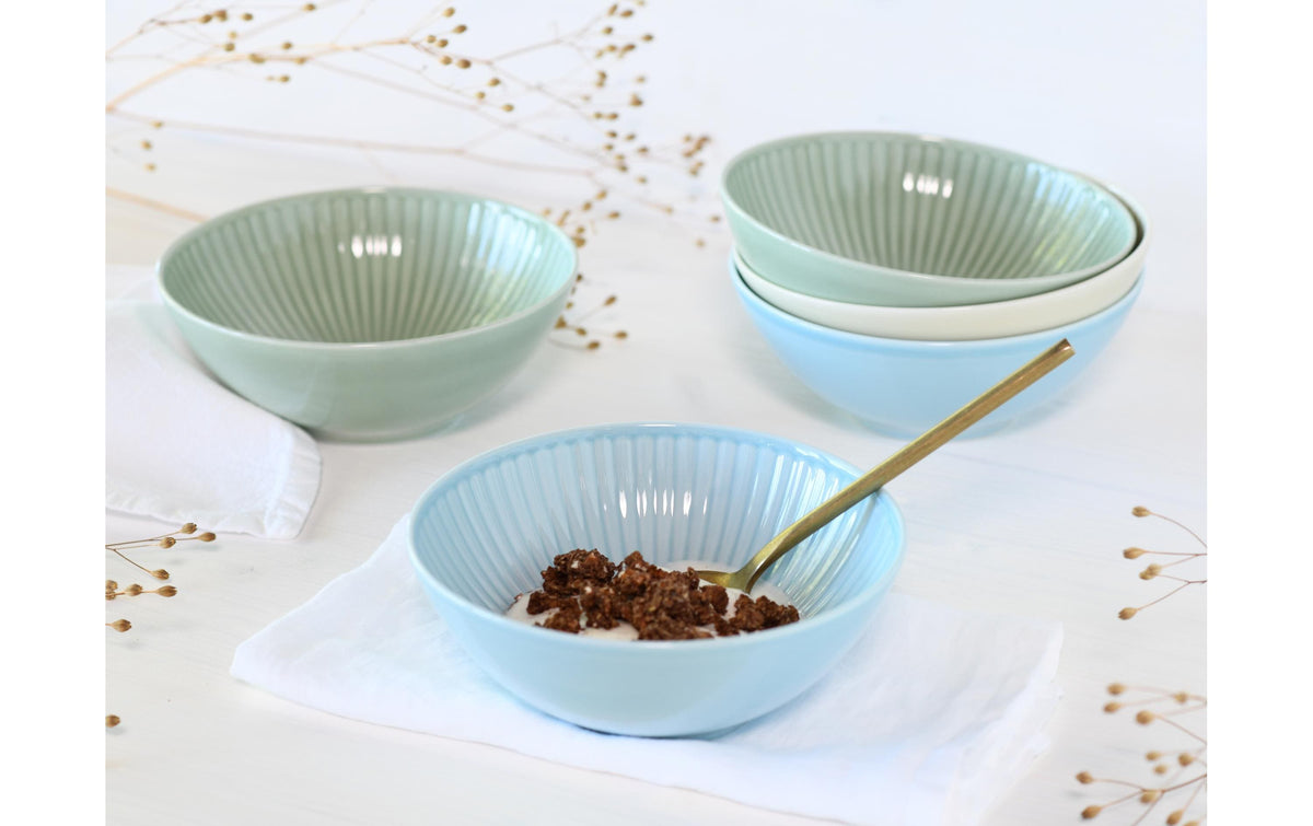 CreaTable Schüssel Valencia Pastell – 6er Set, Ø 17 cm, Porzellan, spülmaschinenfest