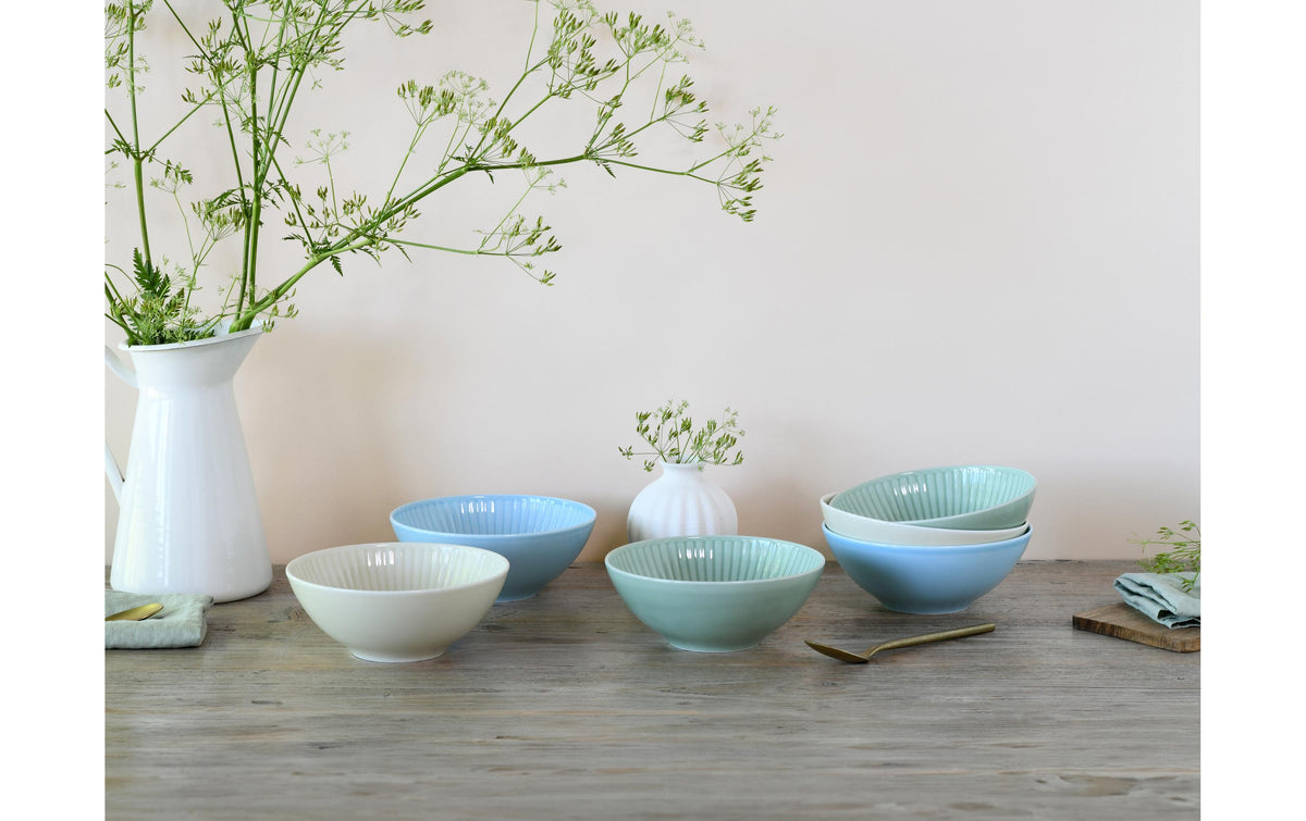 CreaTable Schüssel Valencia Pastell – 6er Set, Ø 17 cm, Porzellan, spülmaschinenfest