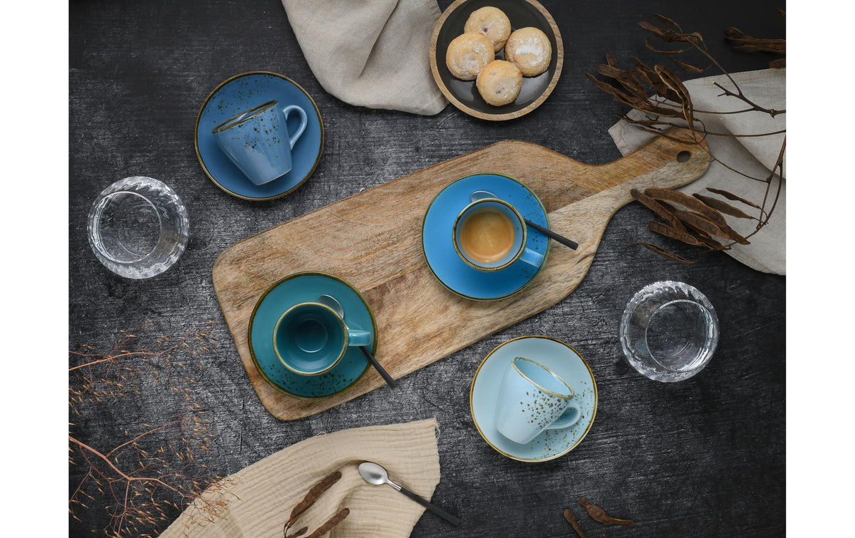 Creatable Tassen-Set – 100 ml, Ø 12,0 cm, H 17,0 cm, Steinzeug, Blau, spülmaschinenfest, mikrowellengeeignet