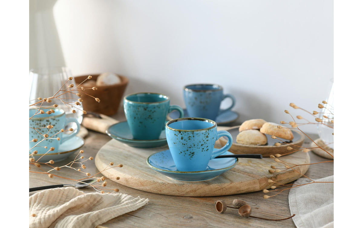 Creatable Tassen-Set – 100 ml, Ø 12,0 cm, H 17,0 cm, Steinzeug, Blau, spülmaschinenfest, mikrowellengeeignet