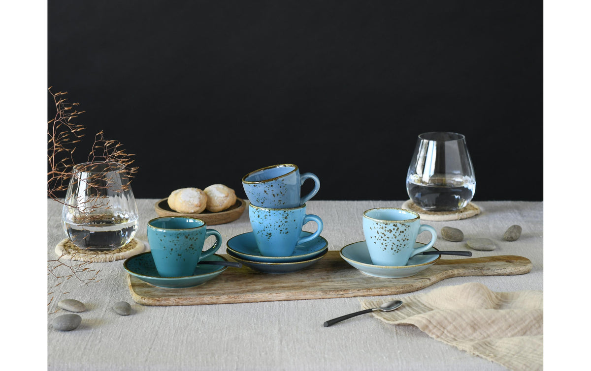 Creatable Tassen-Set – 100 ml, Ø 12,0 cm, H 17,0 cm, Steinzeug, Blau, spülmaschinenfest, mikrowellengeeignet