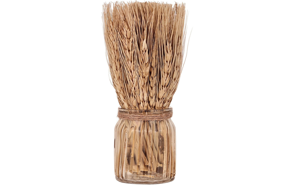 Eglo Trockenblumen CARAQUET – braun – Glas & Trockenblume, mit Vase