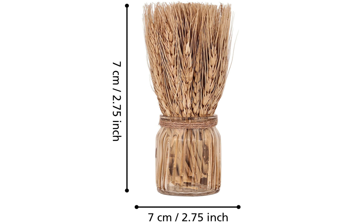 Eglo Trockenblumen CARAQUET – braun – Glas & Trockenblume, mit Vase