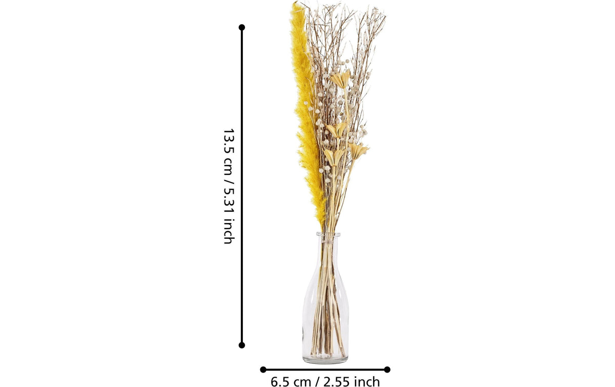 Eglo CARAQUET Trockenblumen – mit Vase – Glas & Trockenblumen, mehrfarbig