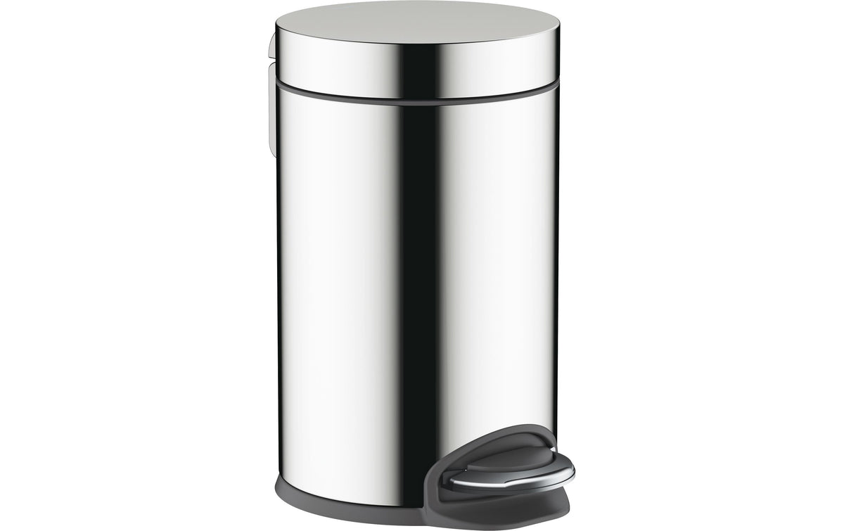 Hansgrohe Wandabfallbehälter AddStoris – Kunststoff/Metall, rund – chrom – Ø 17 × 26,5 cm