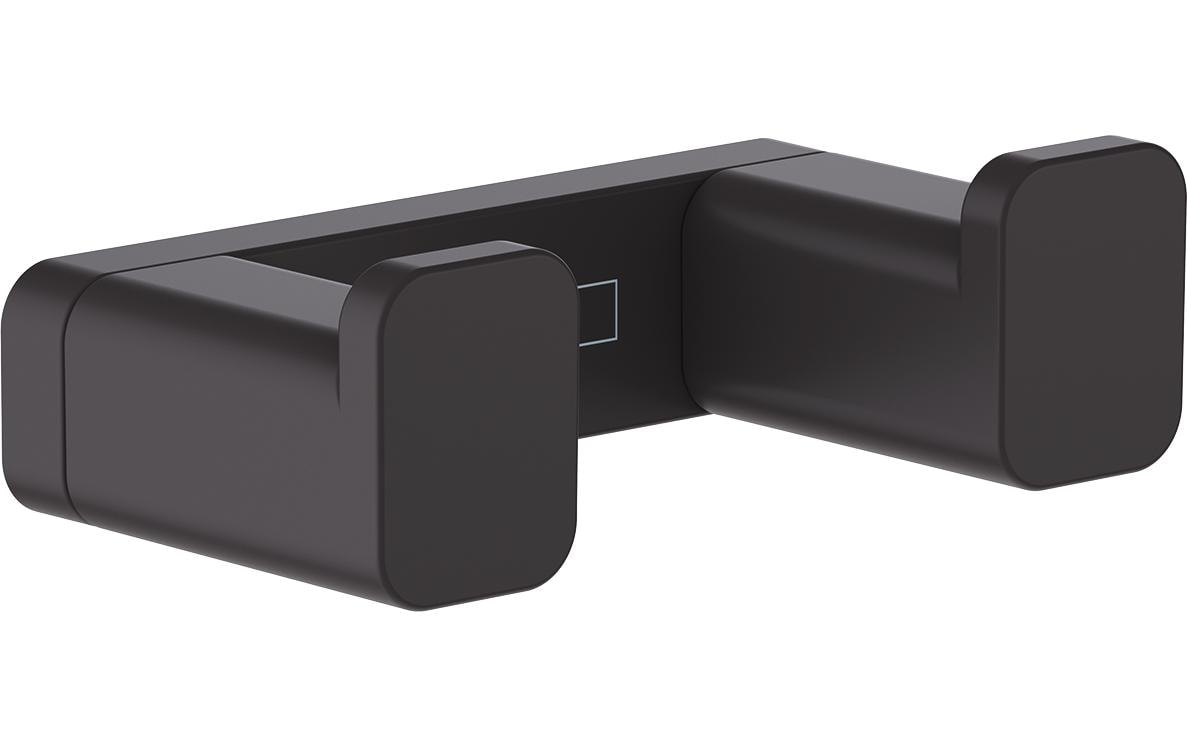Hansgrohe AddStoris Q Haken – Metall, Matt Schwarz, 22,68 kg, Wandmontiert, 6,6×6,6×2,1 cm