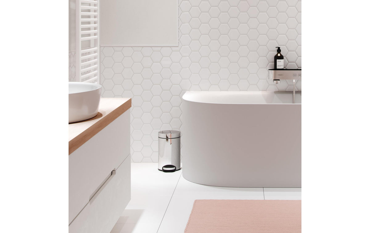 Hansgrohe Wandabfallbehälter AddStoris – Kunststoff/Metall, rund – chrom – Ø 17 × 26,5 cm