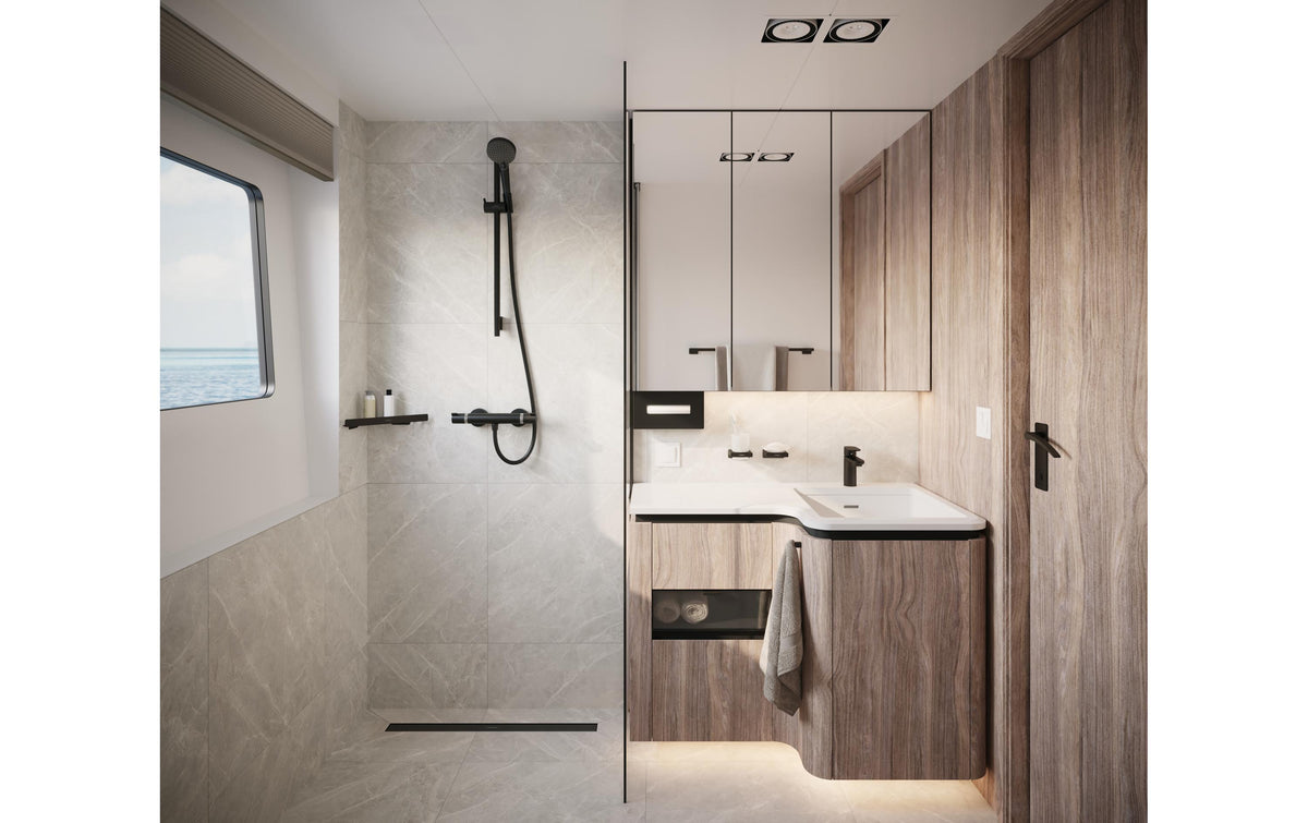 Hansgrohe Seifenhalter (Wand) AddStoris Q – 30,5×14,8×2,6 cm, Metall, Mattschwarz