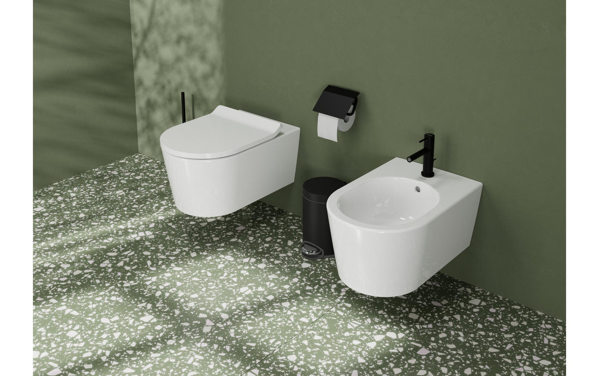 Hansgrohe AddStoris Treteimer – Kunststoff/Metall, rund – schwarz – mit Kette – Ø 17 × 26,5 cm