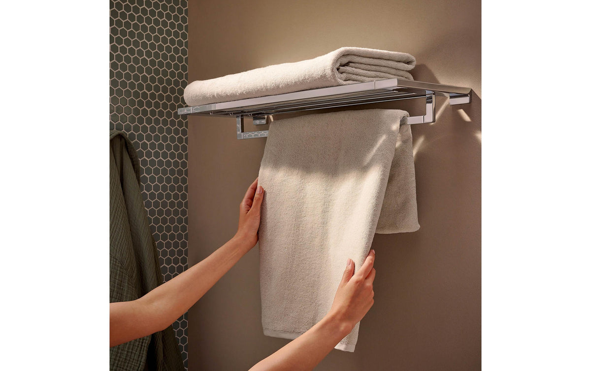 Hansgrohe Handtuchhalter (Wand) AddStoris Q – 24,8×64,8×7,2 cm, Kunststoff/Metall, Wandmontiert, Chrom
