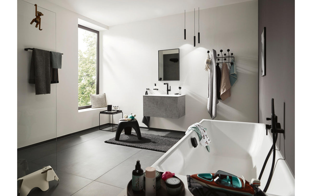 Hansgrohe Handtuchhalter (Wand) AddStoris Q – doppelt, 64,8×3,2 cm, Metall, 2,27 kg, Schwarz matt