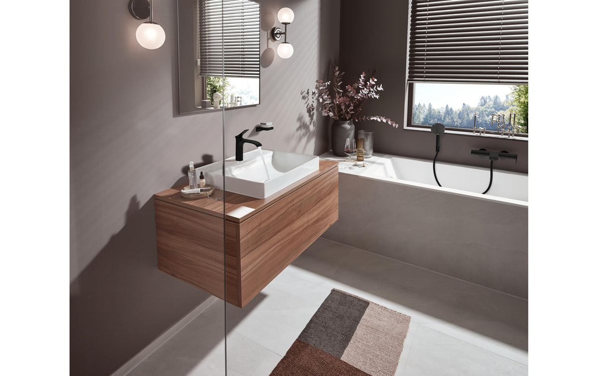 Hansgrohe AddStoris Q Seifenschale – Glas/Metall, 10,7×10,9×5,2 cm, Matt Schwarz