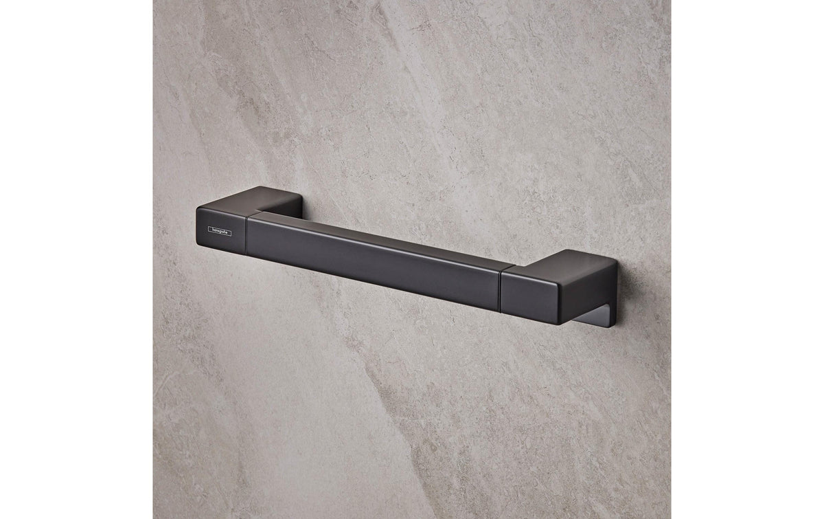 Hansgrohe AddStoris Q Wannengriff – 34,8 cm, Metall, Wandmontiert, Zum Schrauben, Schwarz matt
