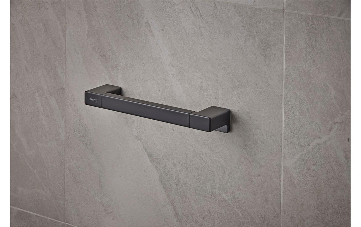Hansgrohe AddStoris Q Wannengriff – 34,8 cm, Metall, Wandmontiert, Zum Schrauben, Schwarz matt