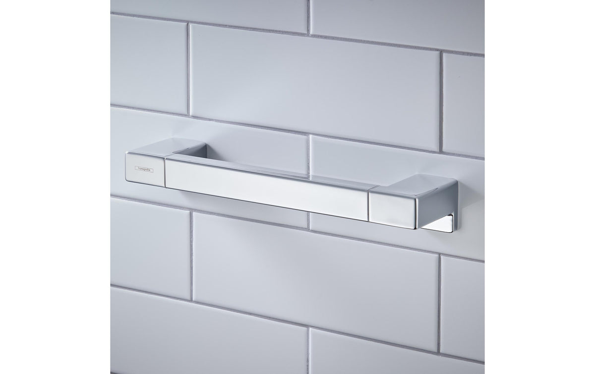 Hansgrohe Wannengriff AddStoris Q – 34,8×5,2 cm, Metall, Chrom, zum Schrauben