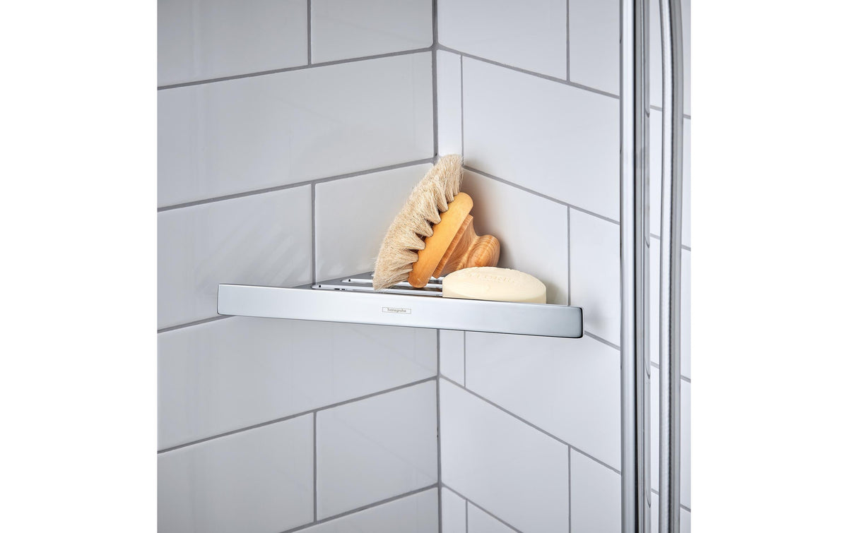 Hansgrohe Seifenhalter (Wand) AddStoris Q – Metall, 30,5×14,8×2,6 cm, Chrom