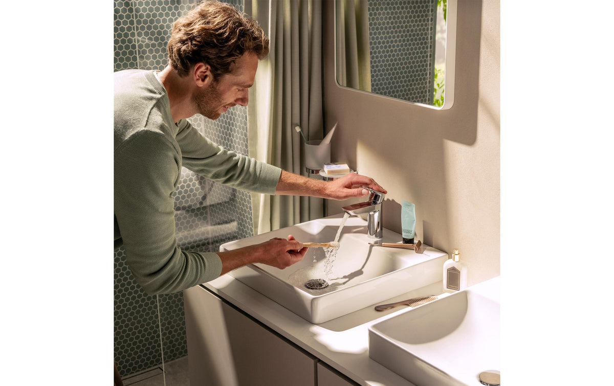 Hansgrohe Nicht verschliessbare Ablaufgarnitur – Ø6,3 cm, Edelstahl/ Messing, für Lavabo/ Waschbecken, Chrom