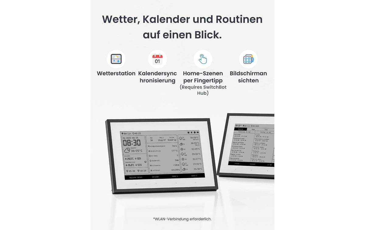 Switchbot E-Ink Home Dashboard – Wetterstation, Aussen: Temperatur & Feuchte, für Amazon Alexa