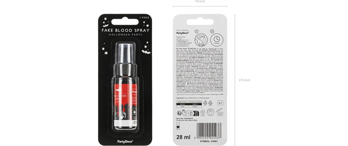 Partydeco Effektschminke Kunstblut Spray – Rot – Dermokosmetik