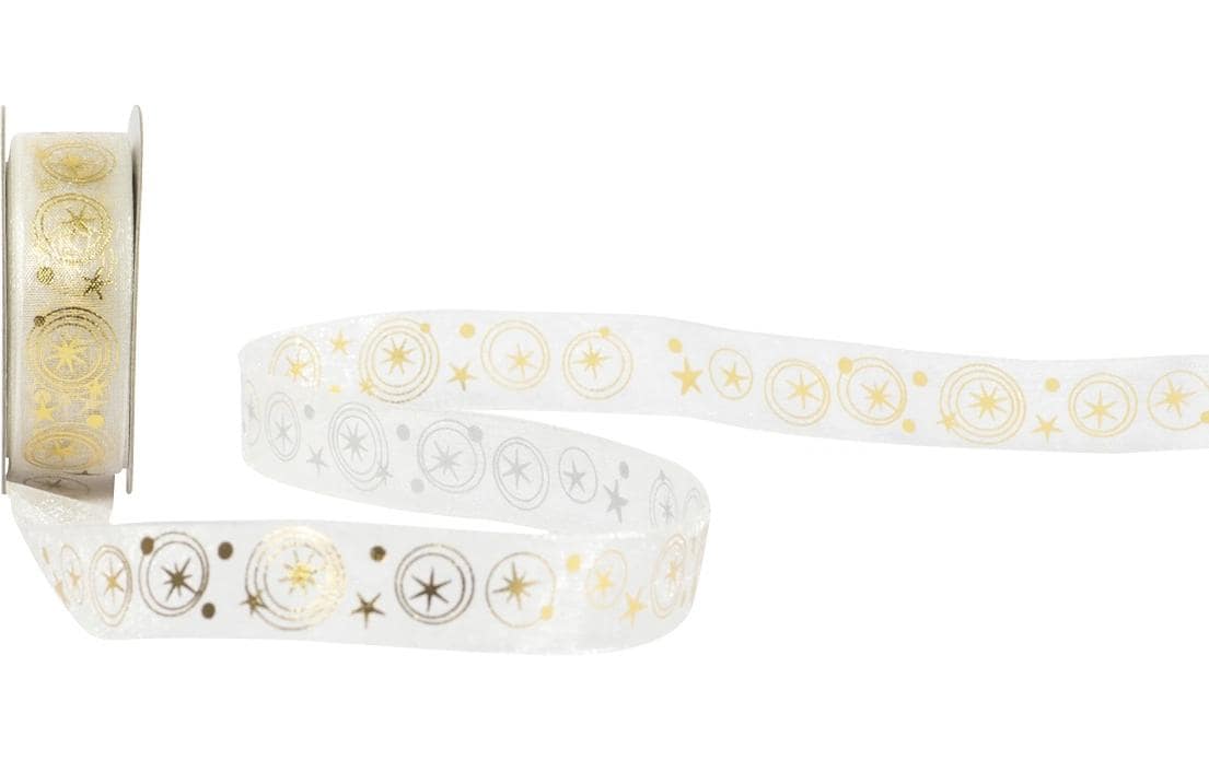 Spyk Geschenkband, Enif, Creme-Gold, 15 mm × 4 m