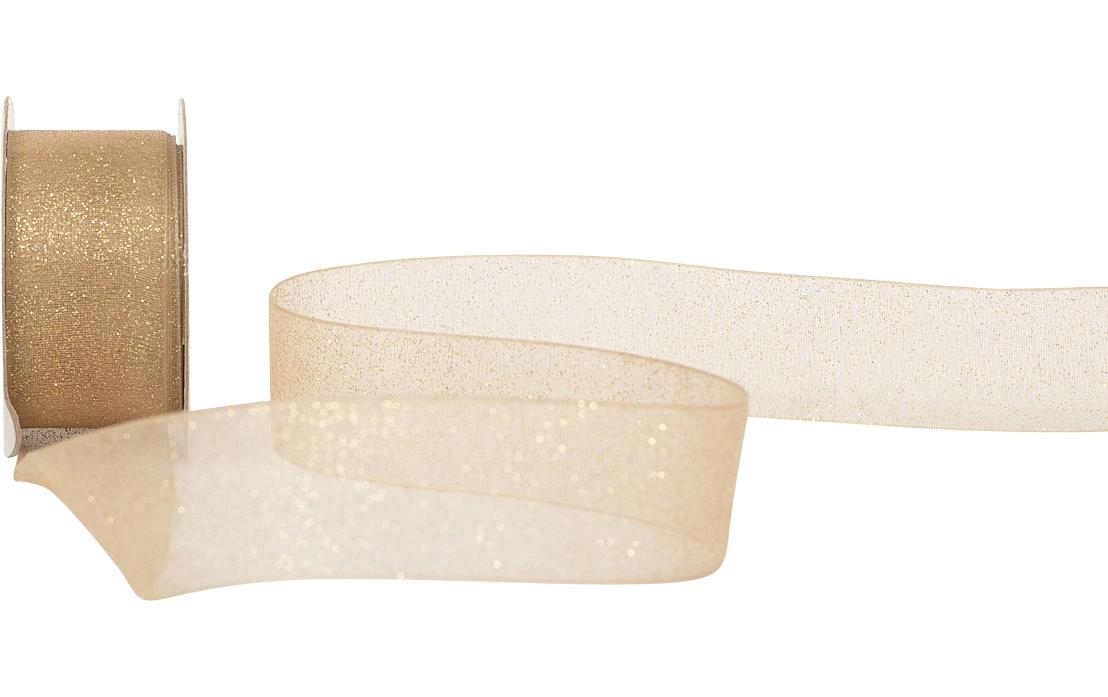 Spyk Geschenkband, Glam, Gold, 25 mm × 3 m