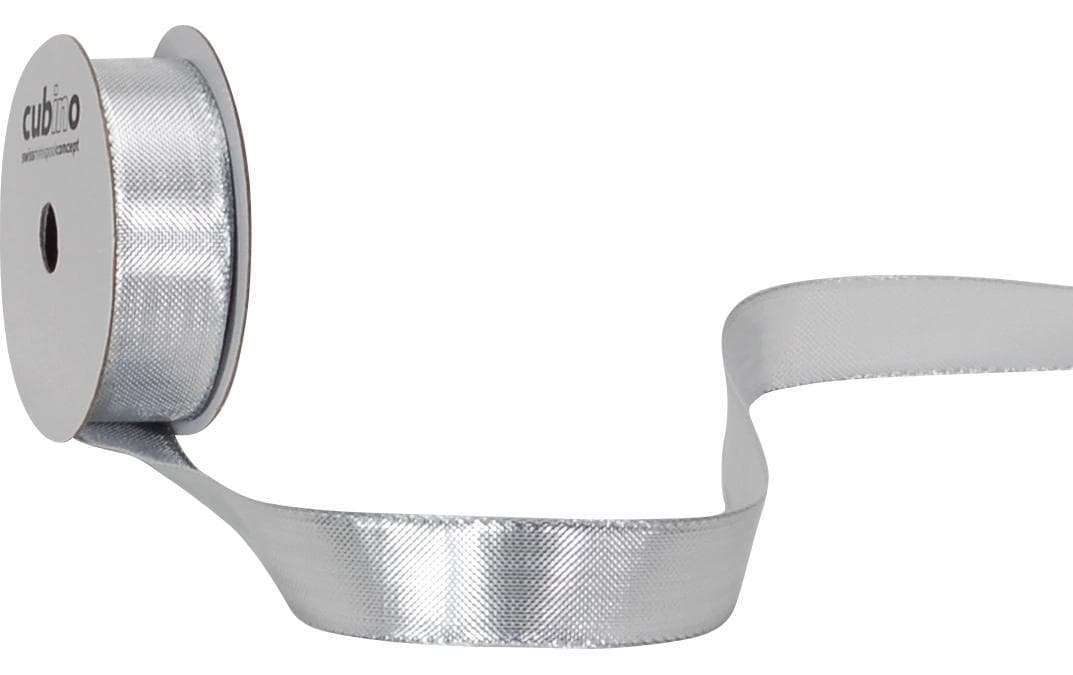 Spyk Geschenkband, Textil, Silber, 15 mm × 5 m, 1 Stk.