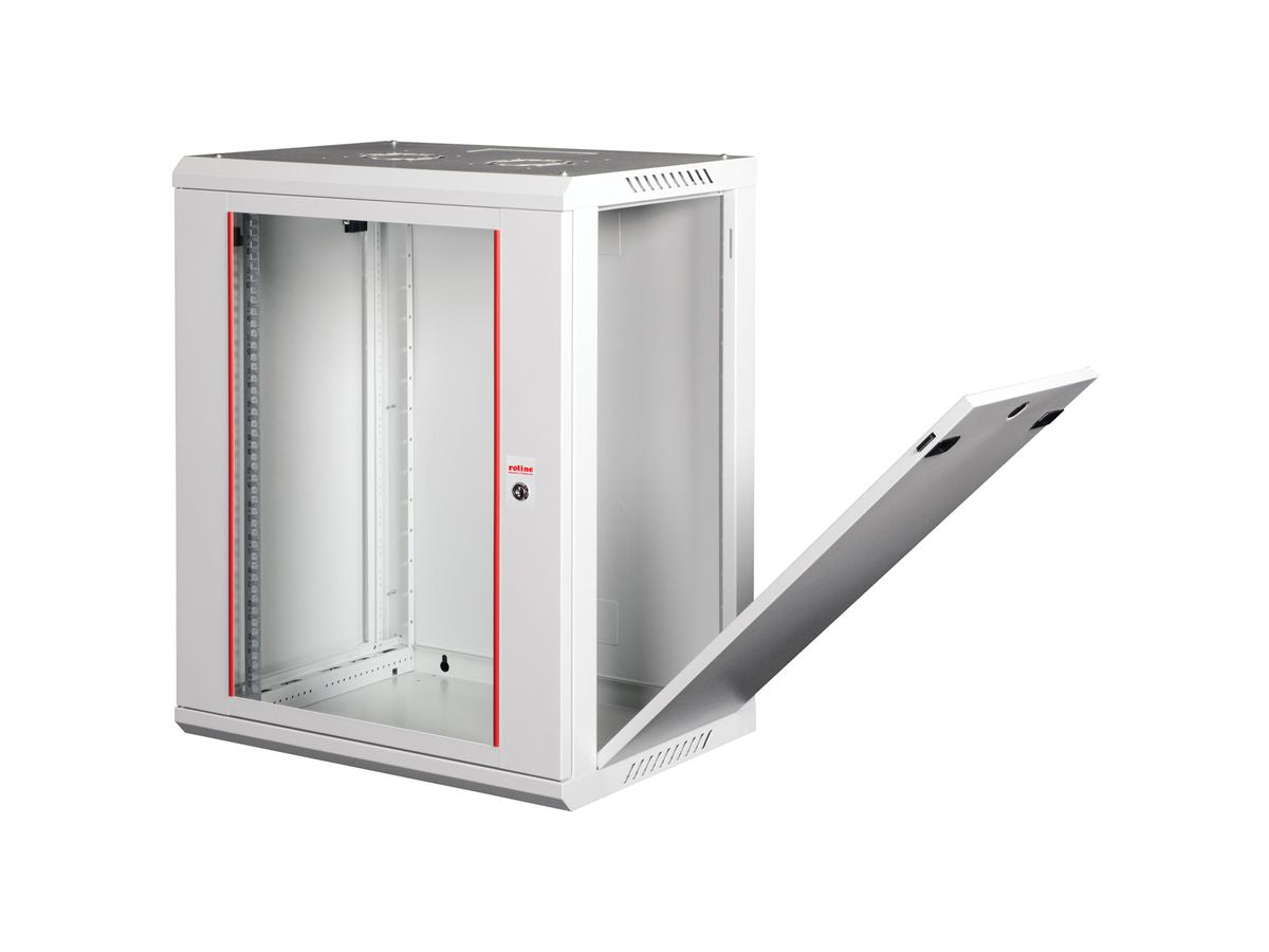 ROLINE Basic Plus – 19" Wandverteiler 15U, IP20, abschliessbar, 600 × 450 × 779 mm, lichtgrau, Stahl
