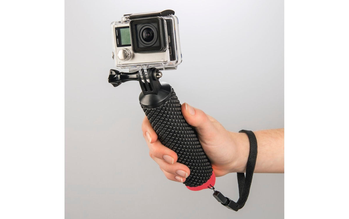 Hama 00004458 Schwimmgriff – 1/4"-Gewinde, mit Trageschlaufe – für GoPro, ActionCam – Schwarz