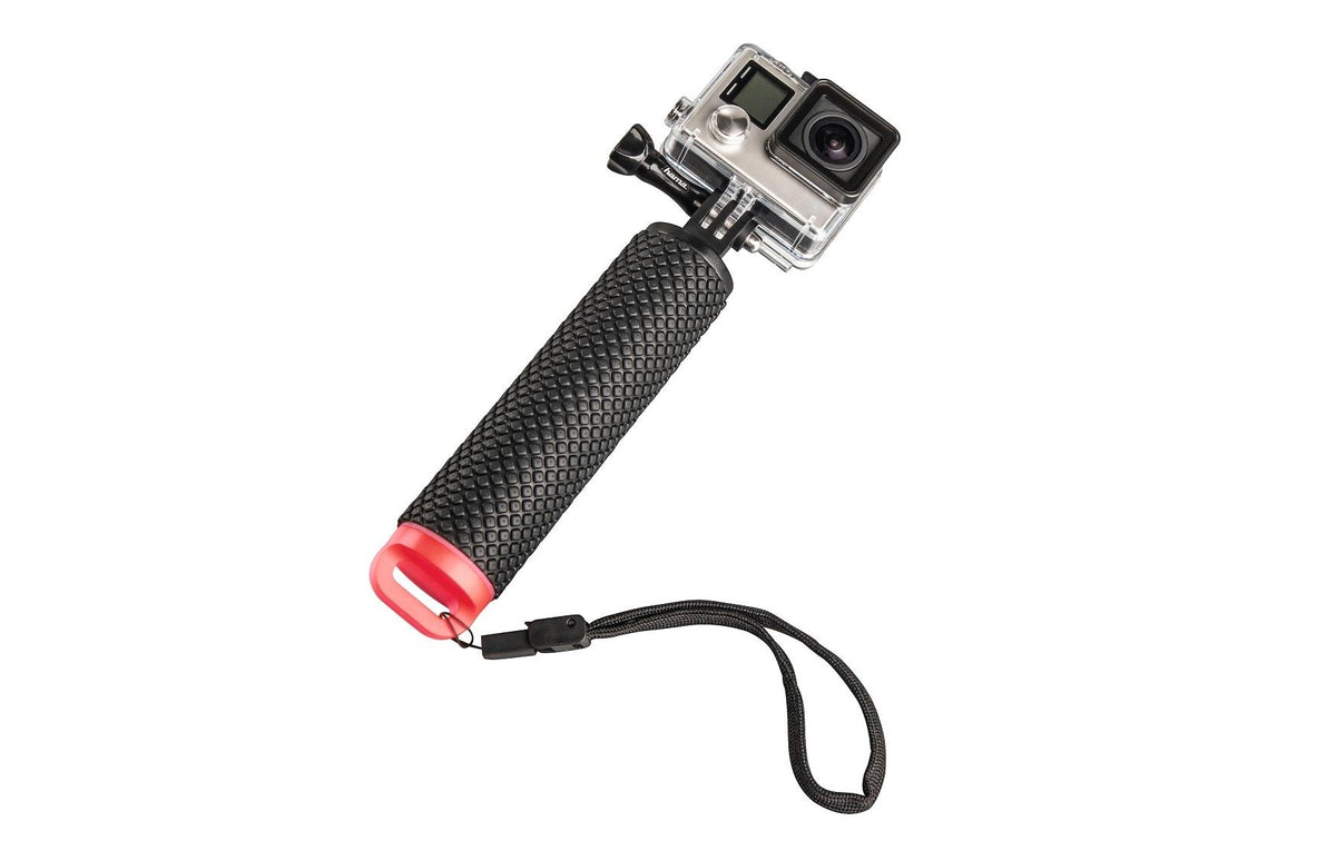 Hama 00004458 Schwimmgriff – 1/4"-Gewinde, mit Trageschlaufe – für GoPro, ActionCam – Schwarz