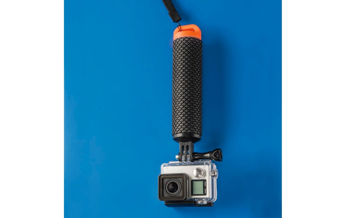 Hama 00004458 Schwimmgriff – 1/4"-Gewinde, mit Trageschlaufe – für GoPro, ActionCam – Schwarz