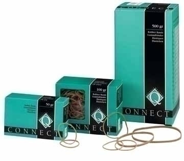 Connect Gummibänder – 6 × 90 mm, Ø 57 mm, braun, Naturkautschuk, 100 g
