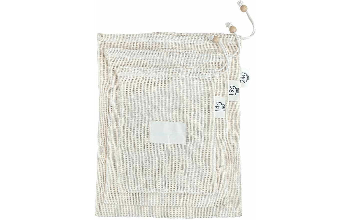 Pandoo Stofftaschen, Bio-Baumwolle, Beige, Braun, S 180×350 mm, M 230×300 mm, L 280×350 mm – 3 Stück