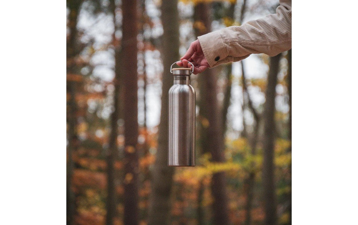 Pandoo Isolierflasche 1 l – doppelwandig 12 h heiss / 24 h kalt, Edelstahl, Schraubdeckel