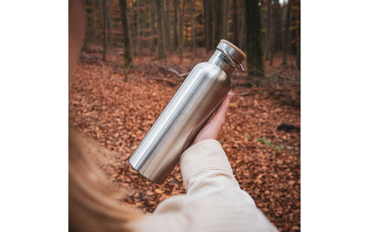 Pandoo Isolierflasche 1 l – doppelwandig 12 h heiss / 24 h kalt, Edelstahl, Schraubdeckel