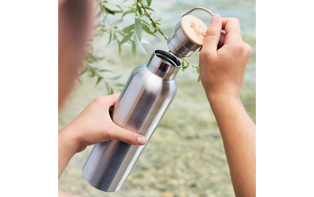 Pandoo Isolierflasche 350 ml – Doppelwandig 12 h Heiss / 24 h Kalt, Edelstahl, Schraubdeckel
