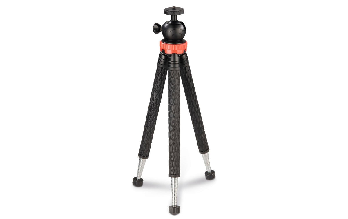 Hama Traveller Pro Stativ – bis 105 cm – für Smartphones (4,8–9,5 cm), GoPro, Kameras mit 1/4" Gewinde – Rot