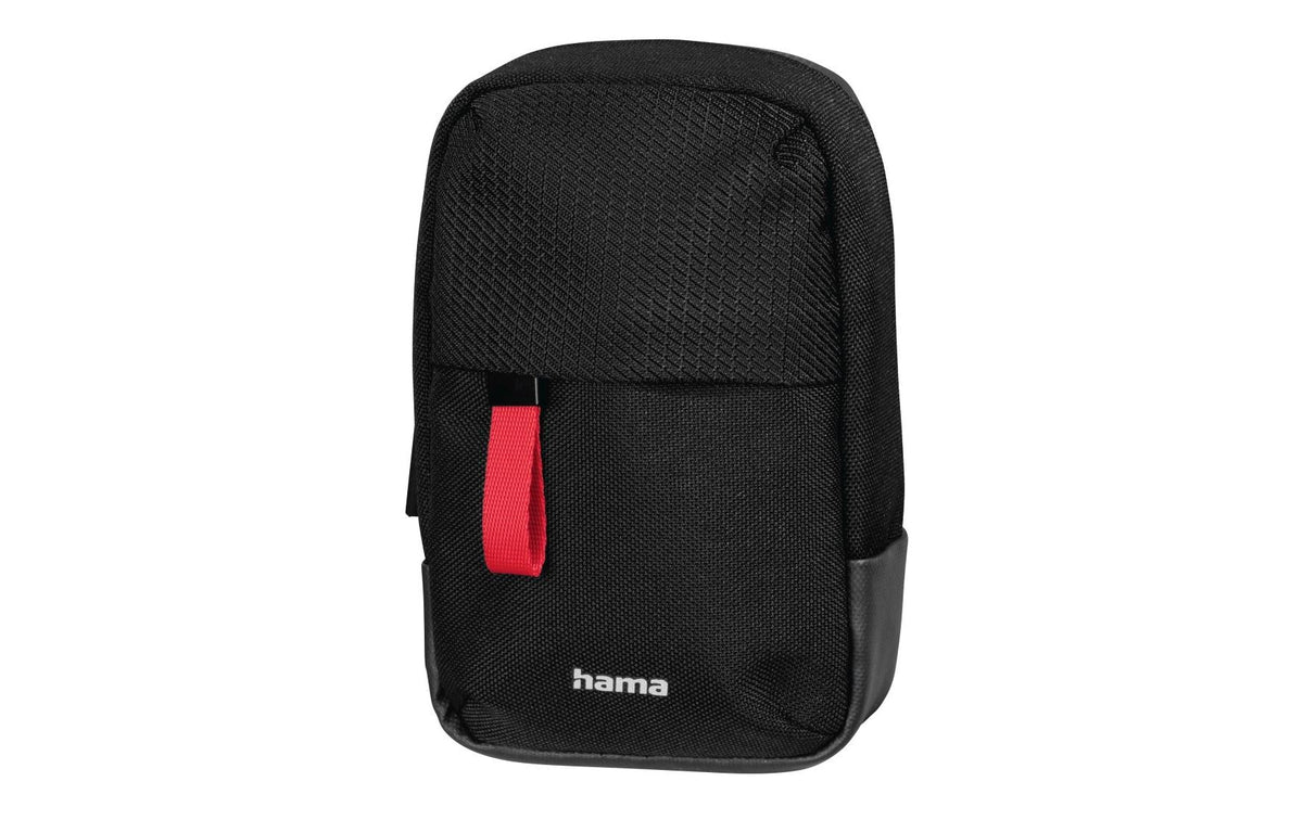 Hama Matera Kompaktes Etui – Polyester – Schwarz – Innenmasse 75 × 45 × 130 mm