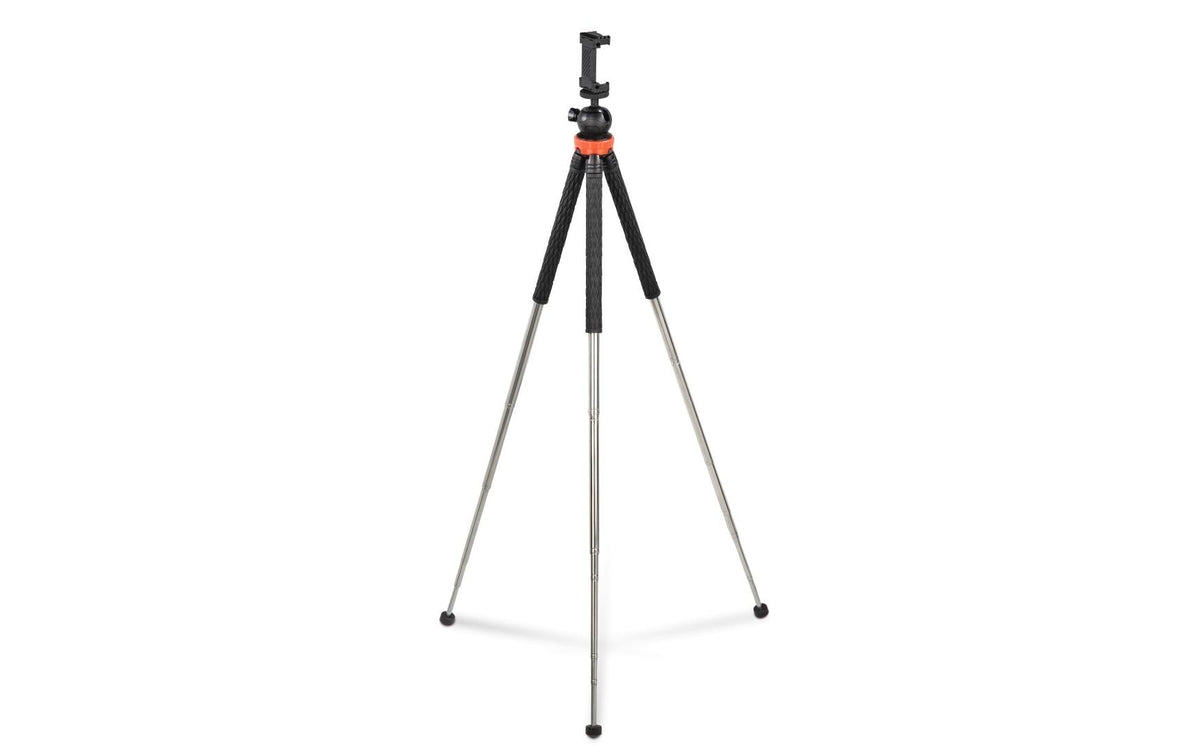 Hama Traveller Pro Stativ – bis 105 cm – für Smartphones (4,8–9,5 cm), GoPro, Kameras mit 1/4" Gewinde – Rot