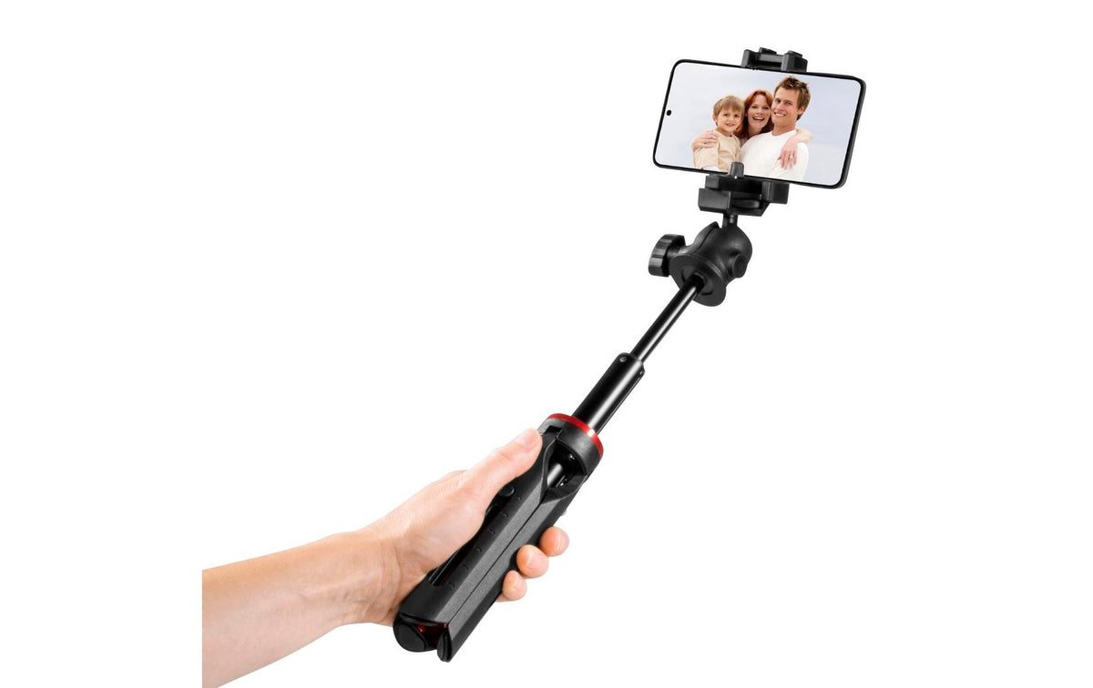 Hama Solid 80 Ball Mini-Stativ – bis 80 cm, 1 kg Traglast – Kugelkopf, Bluetooth 5,3 – Schwarz
