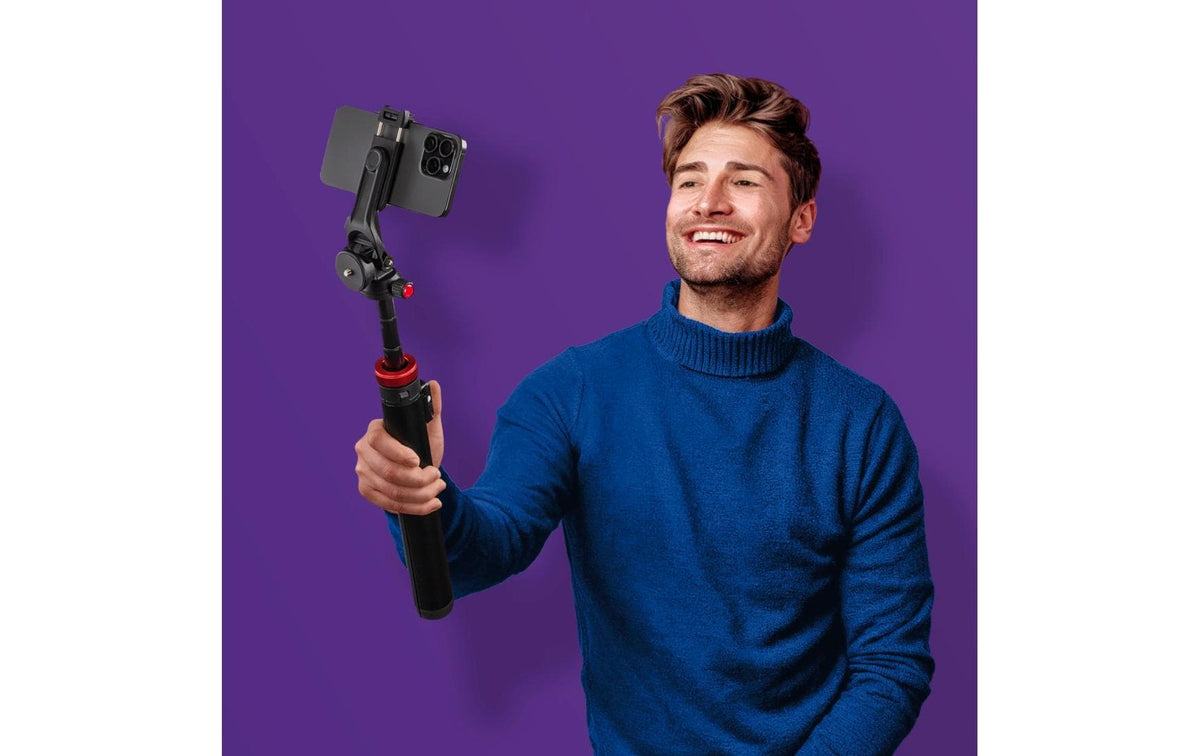 Hama Solid 160 2D Stativ – bis 160 cm, 2 kg Traglast – Schwarz – Bluetooth 5.3 – 1/4" Gewinde